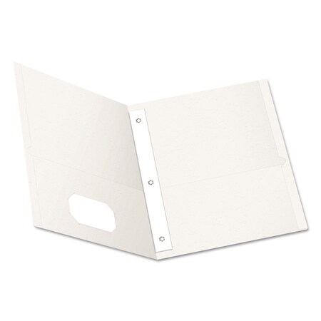 Oxford Two Pocket Folder, 3Fasteners, PK25, Color: White 57704